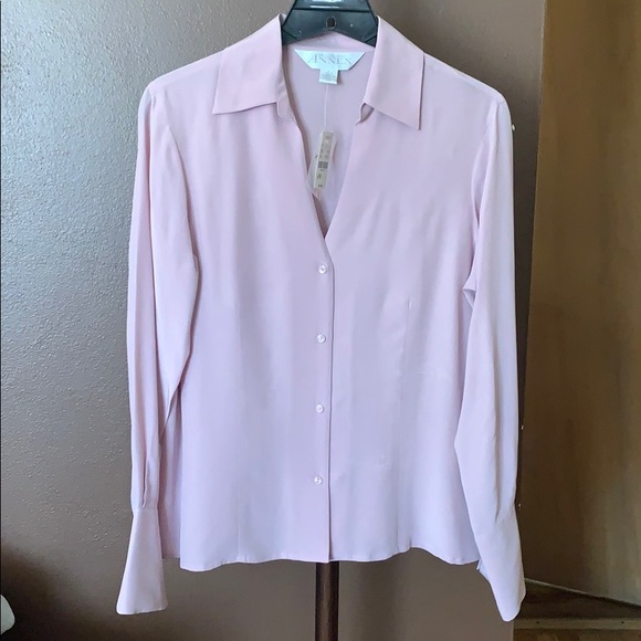 Casual Corner Tops - New Lavender Silk Blouse